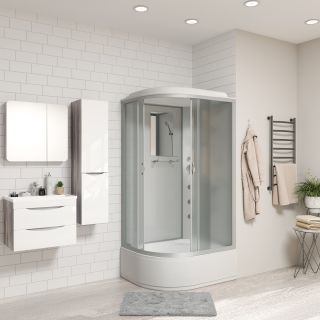 Душевая кабина Niagara NG-2310-14RG с гидромассажем 120x80см серебро/матовое